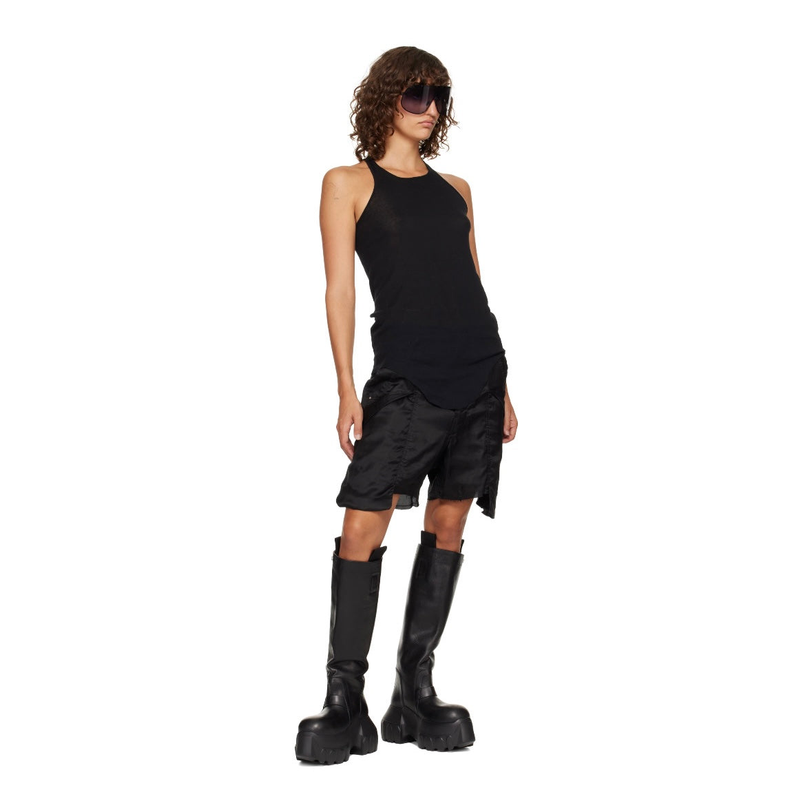 RICK OWENS Black Concordians Pull On Mega Tractor Tall Boots