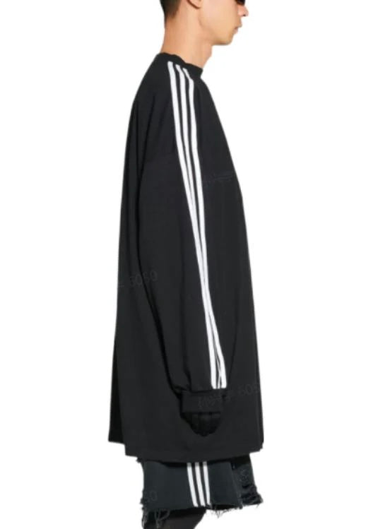 Balenciagax adidas Long Sleeve T-shirt Oversized 'Black'