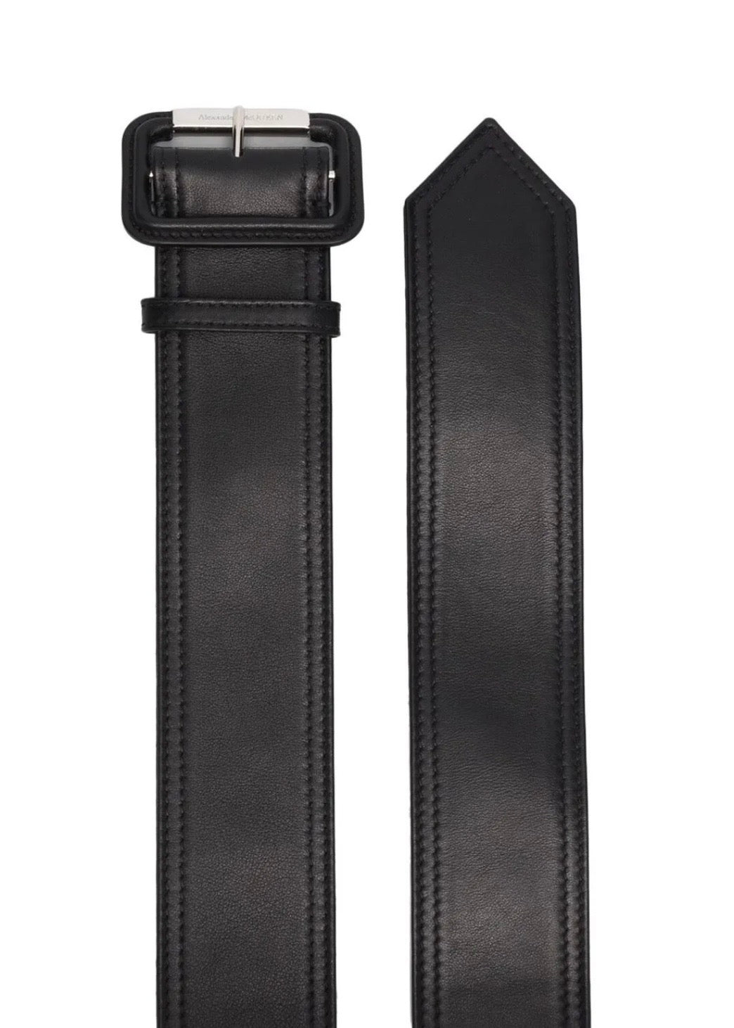 Alexander McQueen Pointed Leather Buckle Belt