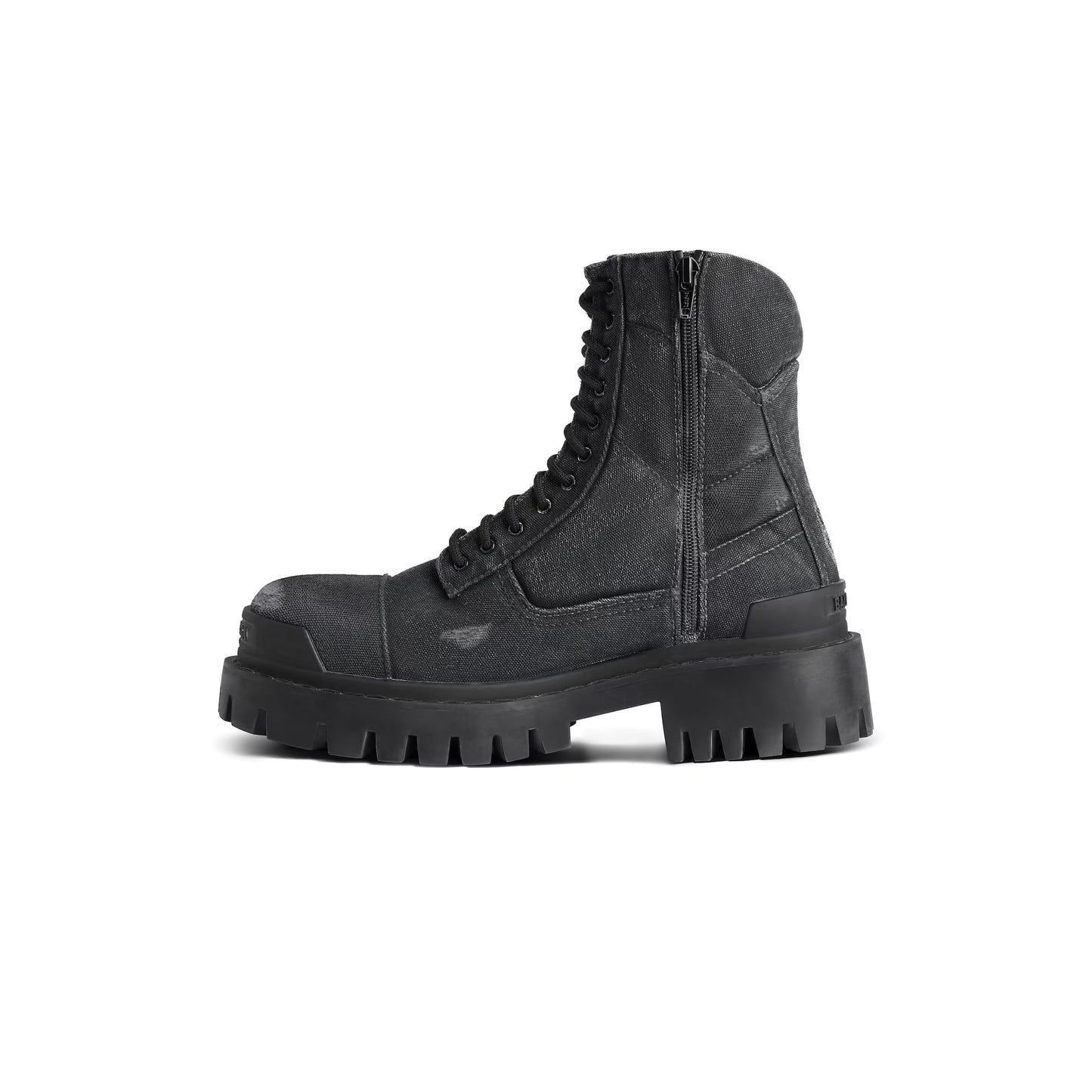 Balenciaga Combat Strike 20mm Boot in black cotton canvas