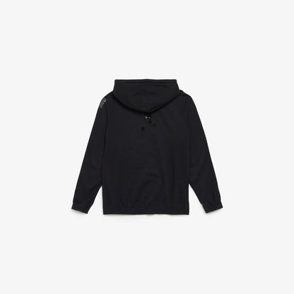 NUMBER NINE  Black Shield Printed Ragged Cotton Hoodie