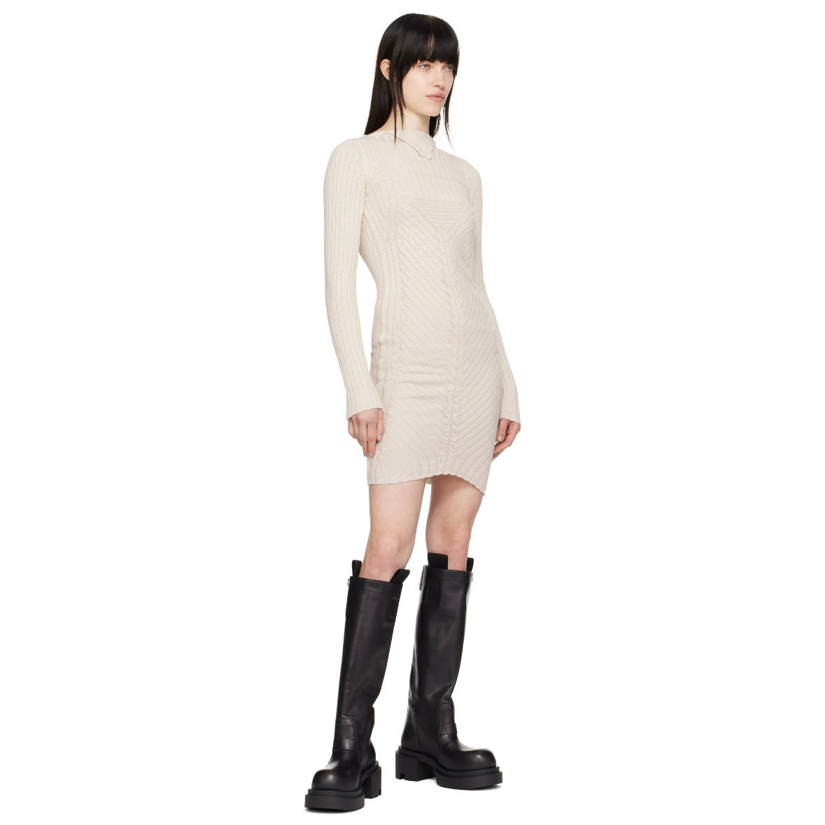 RICK OWENS Black Hollywood Pull On Bogun Tall Boots