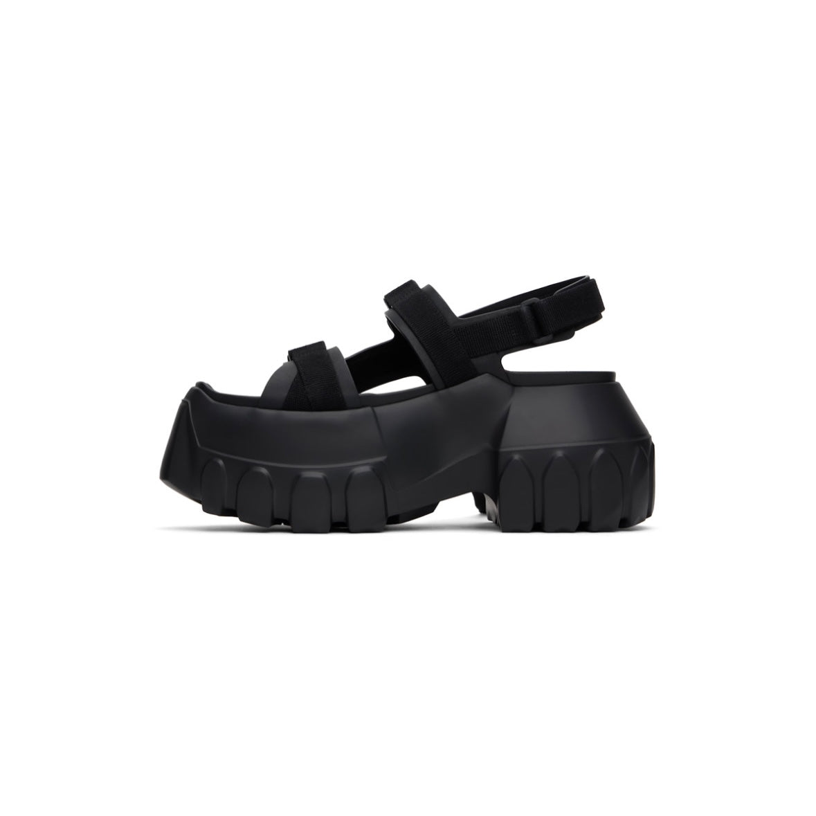 RICK OWENS Black Hollywood Mega Tractor Heeled Sandals