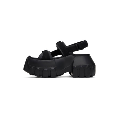 RICK OWENS Black Hollywood Mega Tractor Heeled Sandals