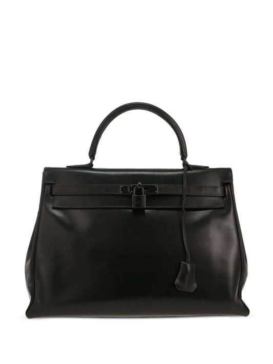 Hermes Pre-Owned Hermes Kelly So Black handbag in black box leather