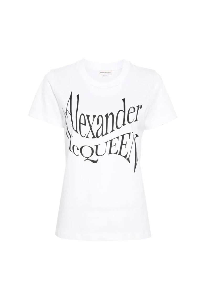 Alexander McQueen Logo-Print Cotton T-shirt White