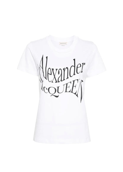 Alexander McQueen Logo-Print Cotton T-shirt White