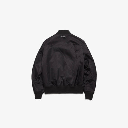 NUMBER NINE  Black Coat Of Arms Logo Patched Nylon Bomber