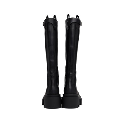 RICK OWENS Black Hollywood Pull On Bogun Tall Boots