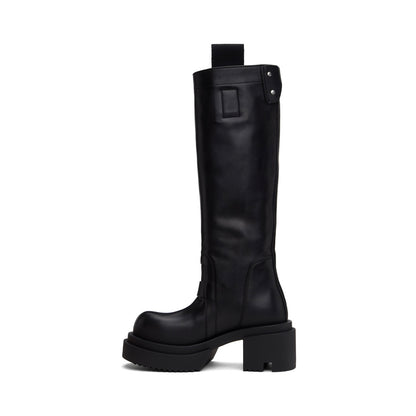 RICK OWENS Black Hollywood Pull On Bogun Tall Boots