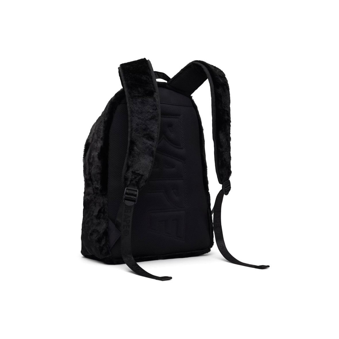 BAPE Black Shark Faux-Fur Daypack Backpack