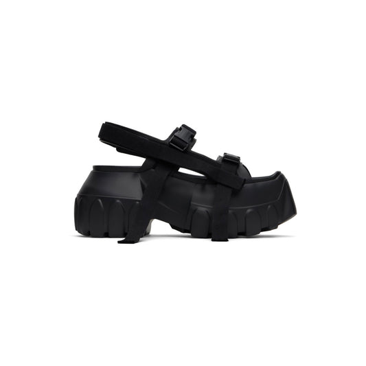 RICK OWENS Black Hollywood Mega Tractor Heeled Sandals