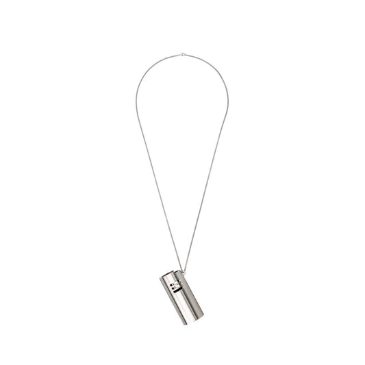 RICK OWENS Silver Porterville Lighter Holder Charm Necklace