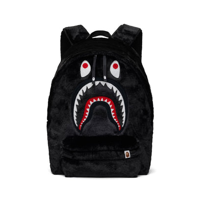 BAPE Black Shark Faux-Fur Daypack Backpack