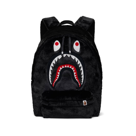 BAPE Black Shark Faux-Fur Daypack Backpack