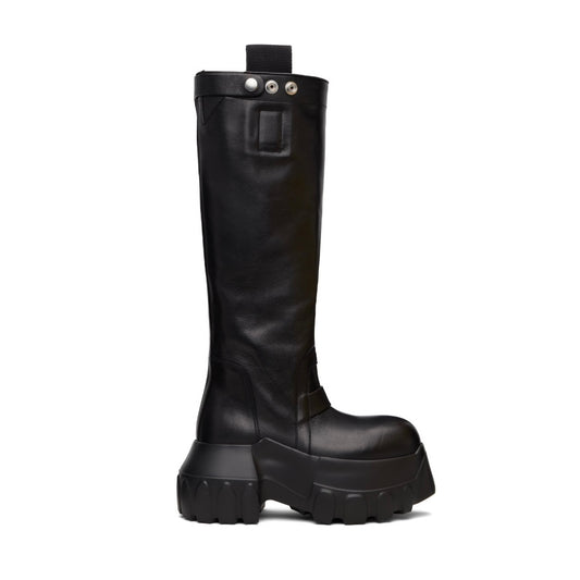 RICK OWENS Black Concordians Pull On Mega Tractor Tall Boots