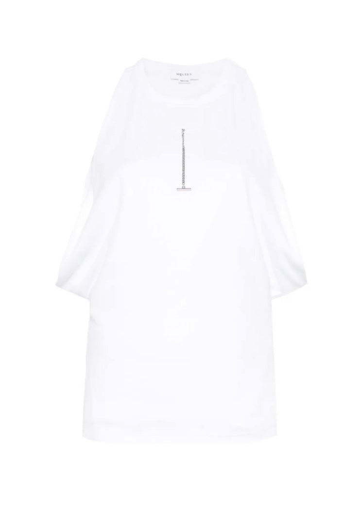Alexander McQueen Draped Armhole T-Shirt White