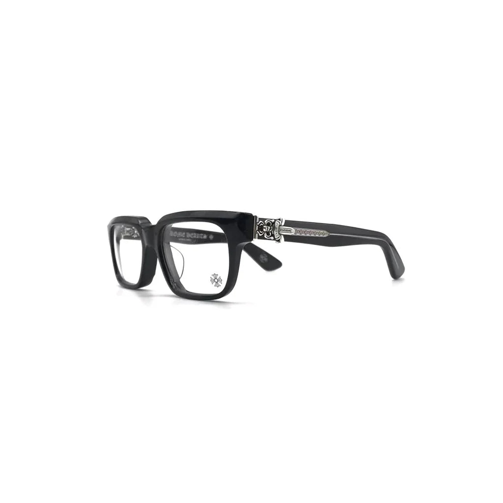 Chrome Hearts Plate Frame Irregular Shape Eyeglass Frames Unisex Black