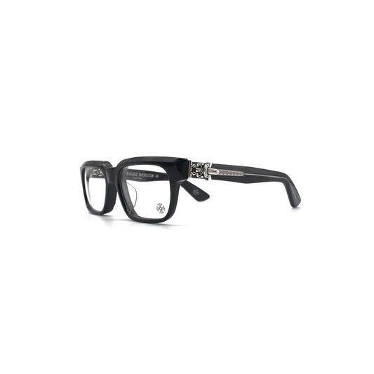 Chrome Hearts Plate Frame Irregular Shape Eyeglass Frames Unisex Black