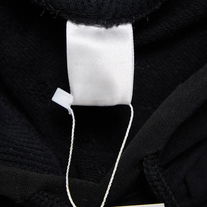 NUMBER NINE  Black Shield Printed Ragged Cotton Hoodie