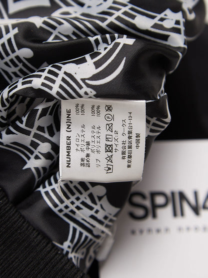 NUMBER NINE  Black Coat Of Arms Logo Patched Nylon Bomber