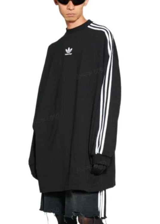 Balenciagax adidas Long Sleeve T-shirt Oversized 'Black'