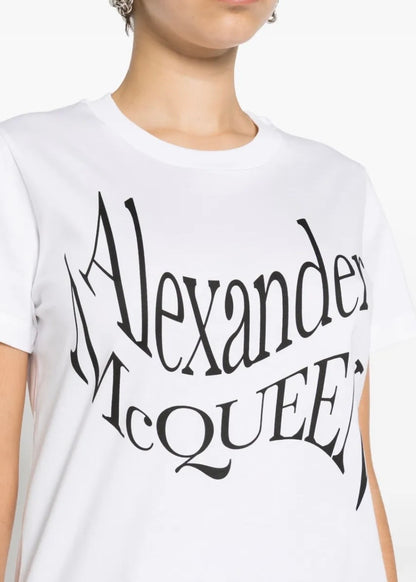 Alexander McQueen Logo-Print Cotton T-shirt White