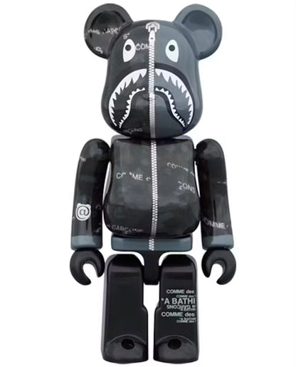 Bearbrick x BAPE x Comme des Garcons Camo Shark 100% & 400% Set