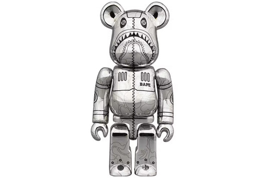 Bearbrick x BAPE x Hajime Sorayama Camo Shark 100% & 400% Set