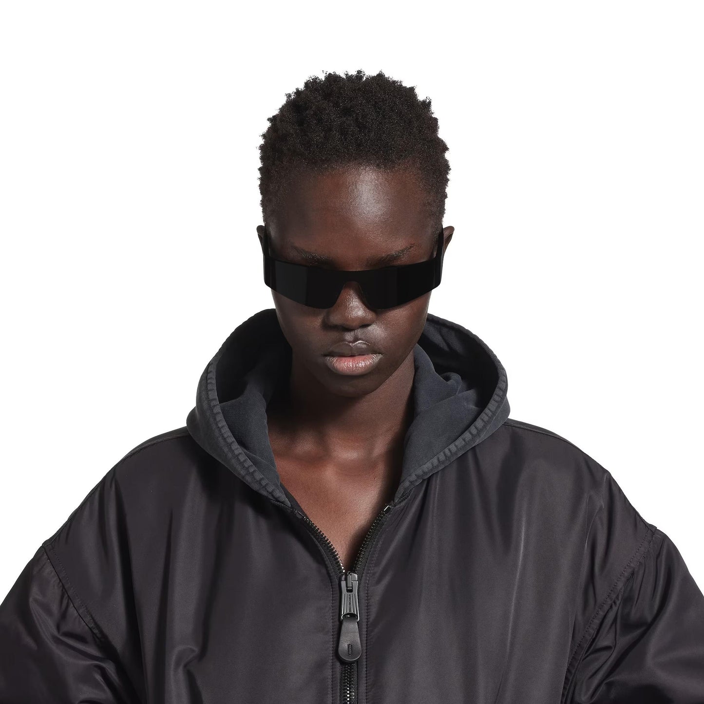 Balenciaga Mono Rectangle Sunglasses in Black