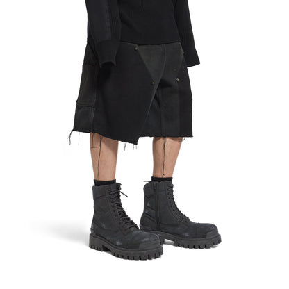 Balenciaga Combat Strike 20mm Boot in black cotton canvas