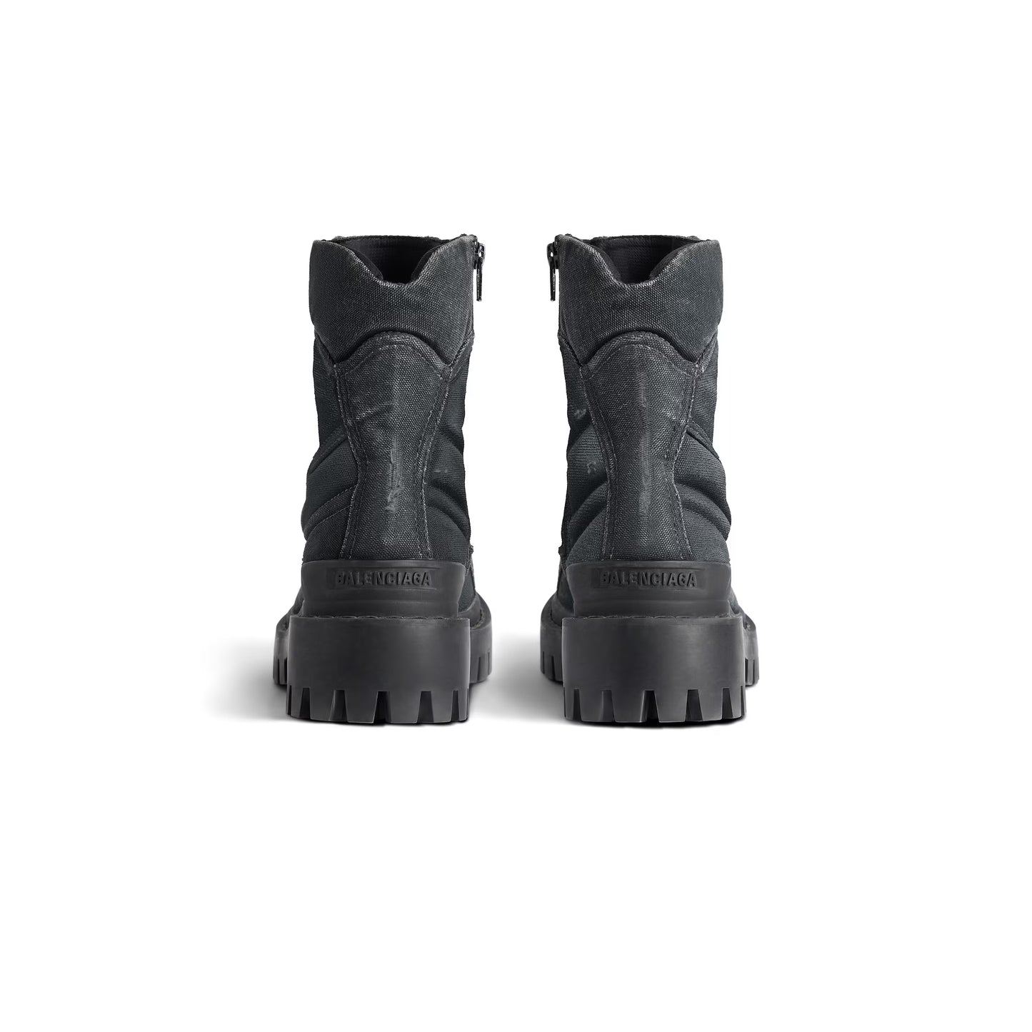 Balenciaga Combat Strike 20mm Boot in black cotton canvas
