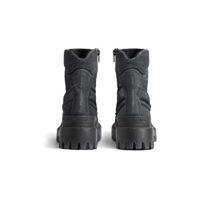 Balenciaga Combat Strike 20mm Boot in black cotton canvas