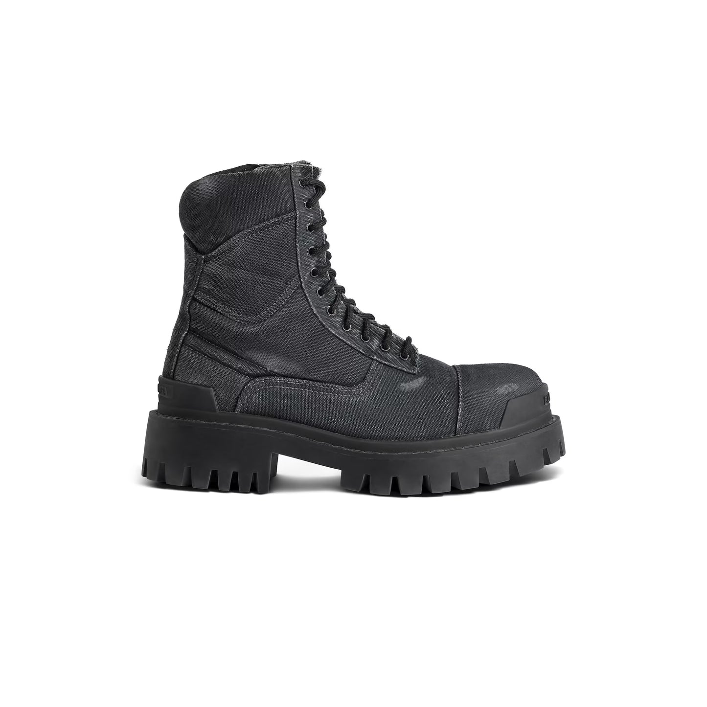 Balenciaga Combat Strike 20mm Boot in black cotton canvas