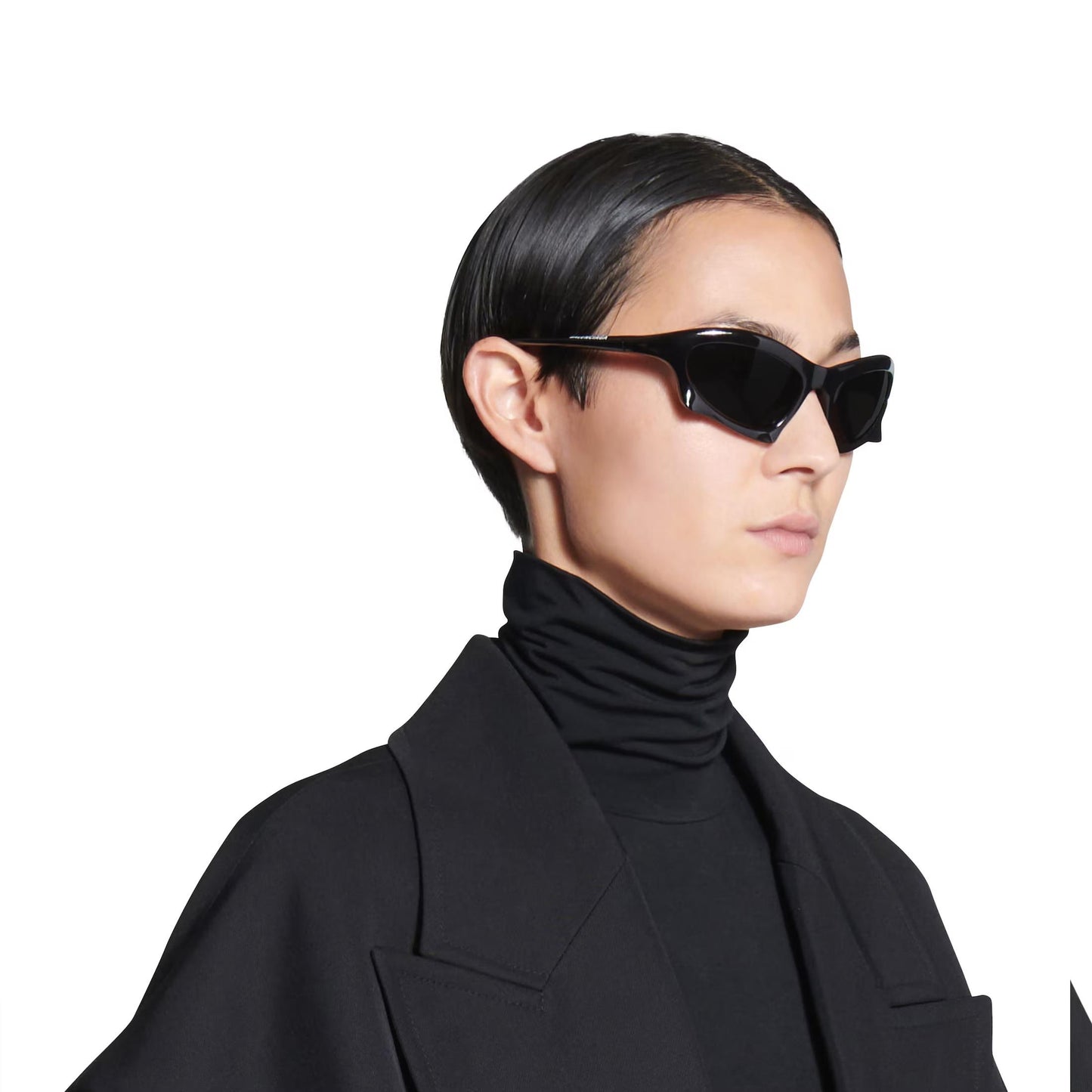 Balenciaga Bat Rectangle Sunglasses in Black