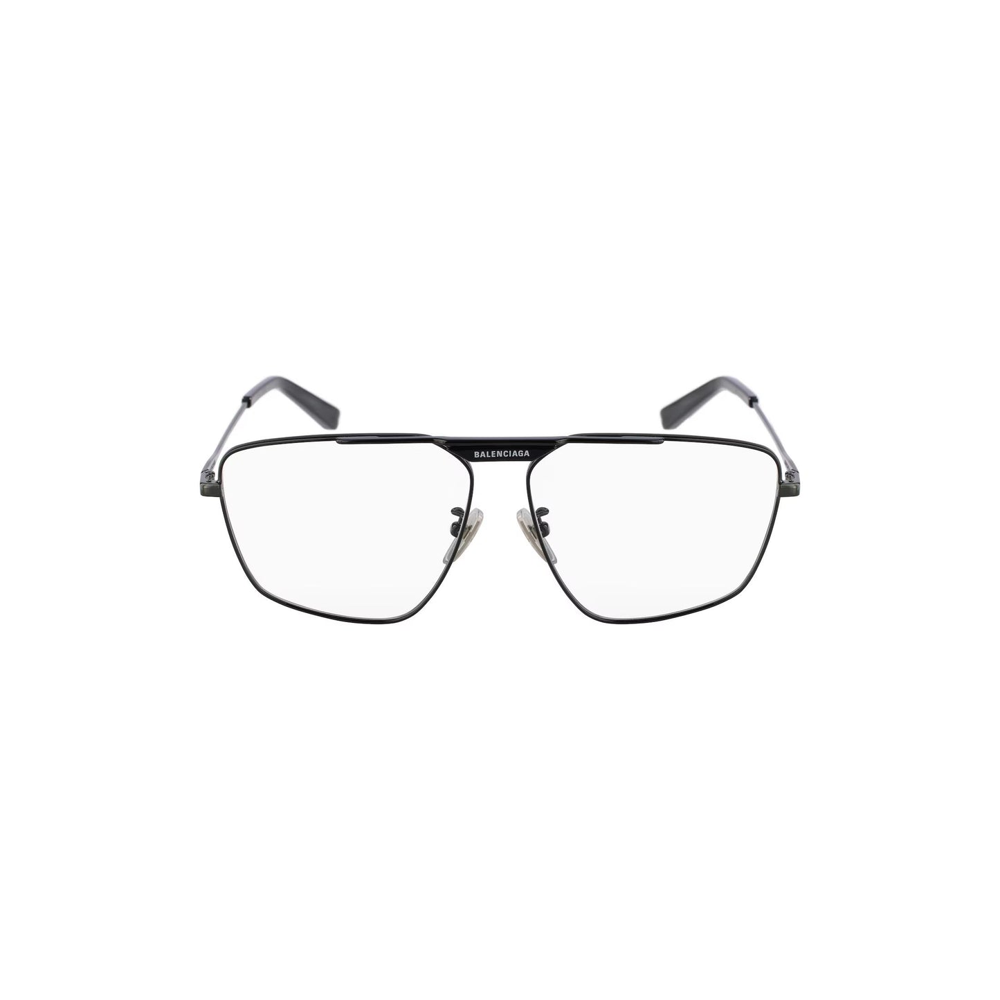 Balenciaga Tag 2.0 Navigator Eyeglasses in Dark Silver
