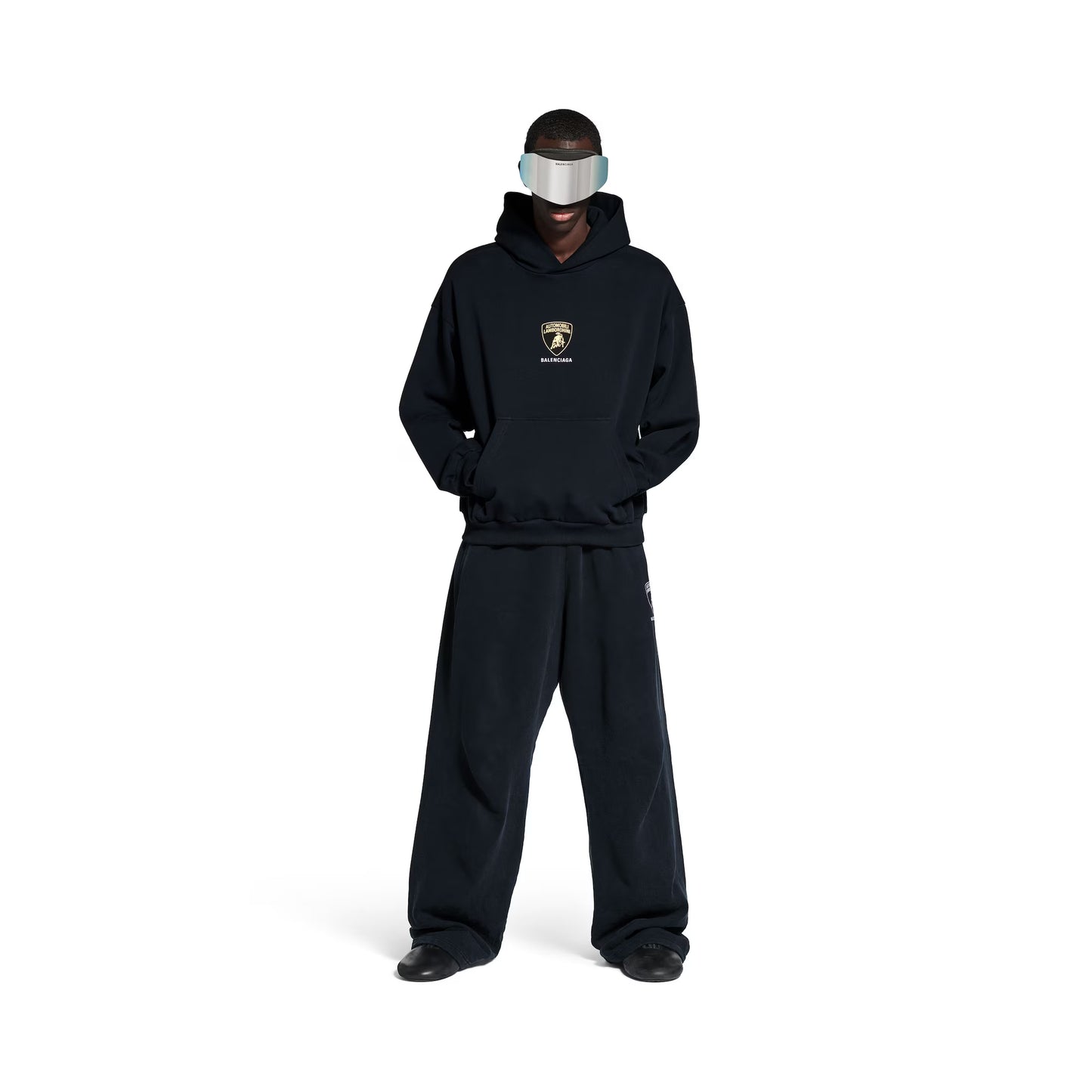 Balenciaga I Automobili Lamborghini Hoodie Medium Fit in Black Faded