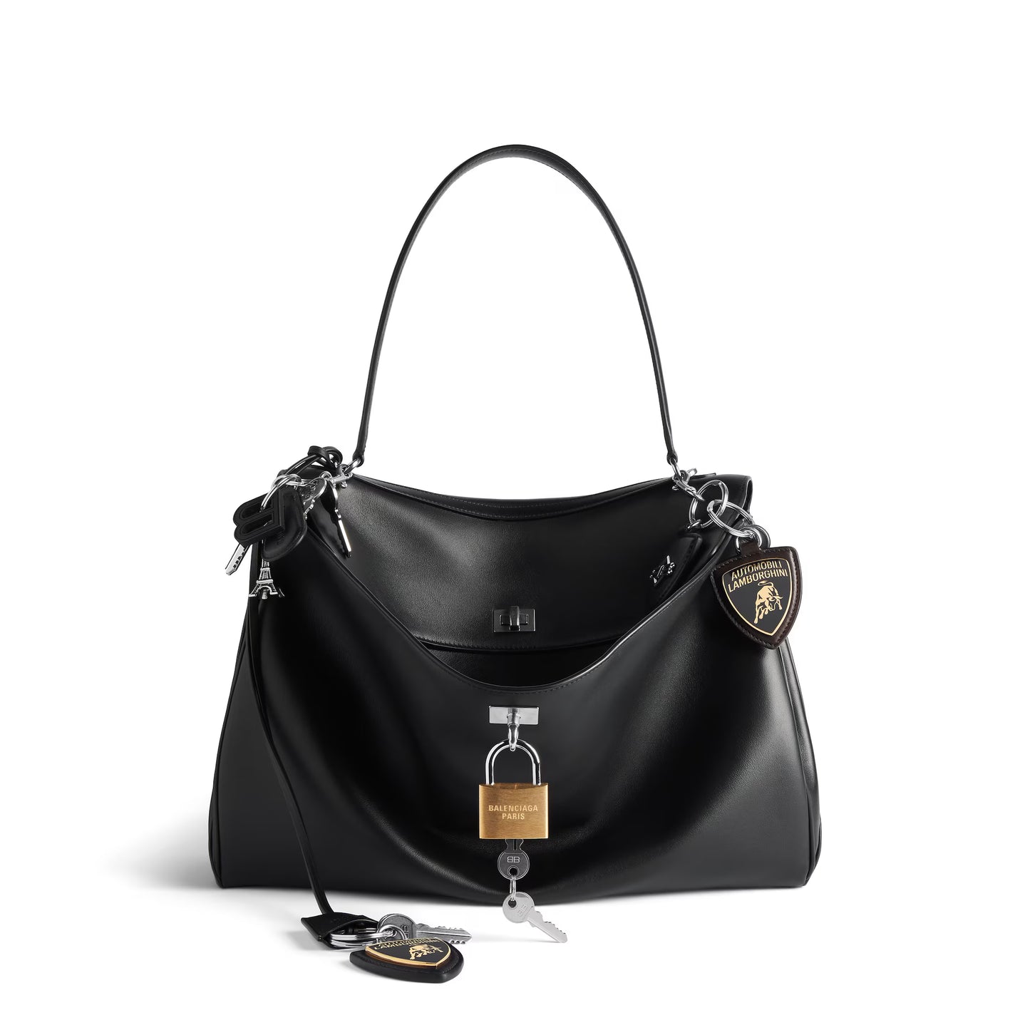 Balenciaga | Automobili Lamborghini Rodeo Handbag Large With Charms in Black