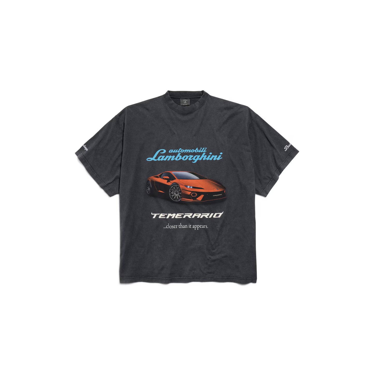 Balenciaga I Automobili Lamborghini Oversized T-shirt in Black Faded