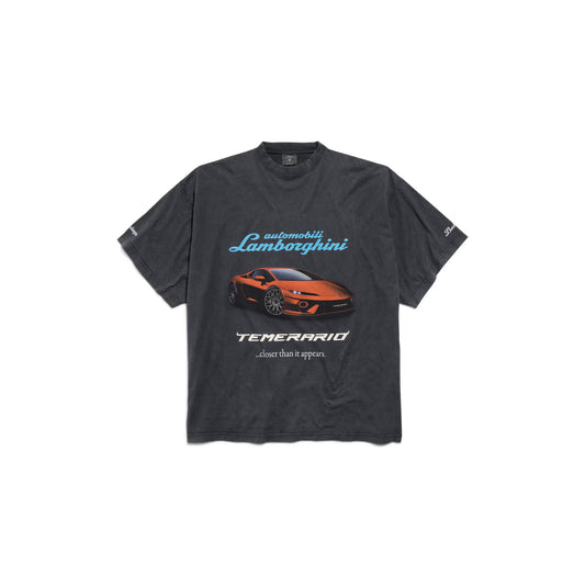 Balenciaga I Automobili Lamborghini Oversized T-shirt in Black Faded