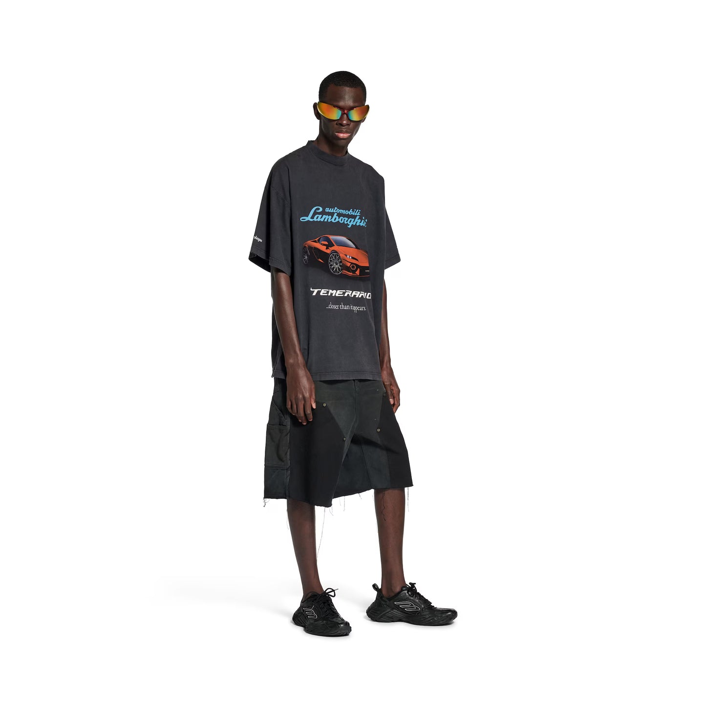 Balenciaga I Automobili Lamborghini Oversized T-shirt in Black Faded