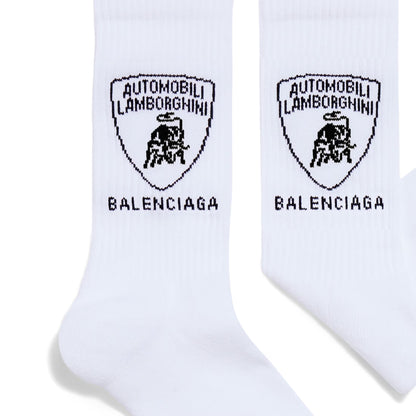 Balenciaga I Automobili Lamborghini Socks in White/black