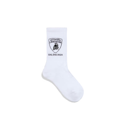 Balenciaga I Automobili Lamborghini Socks in White/black