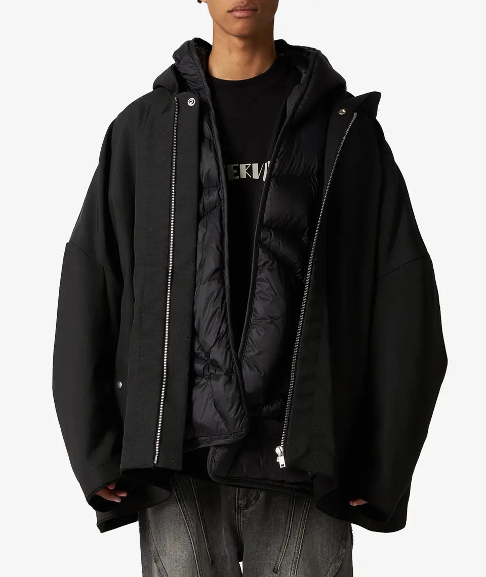 Rick Owens Hooded Peter Down Jacket - Black