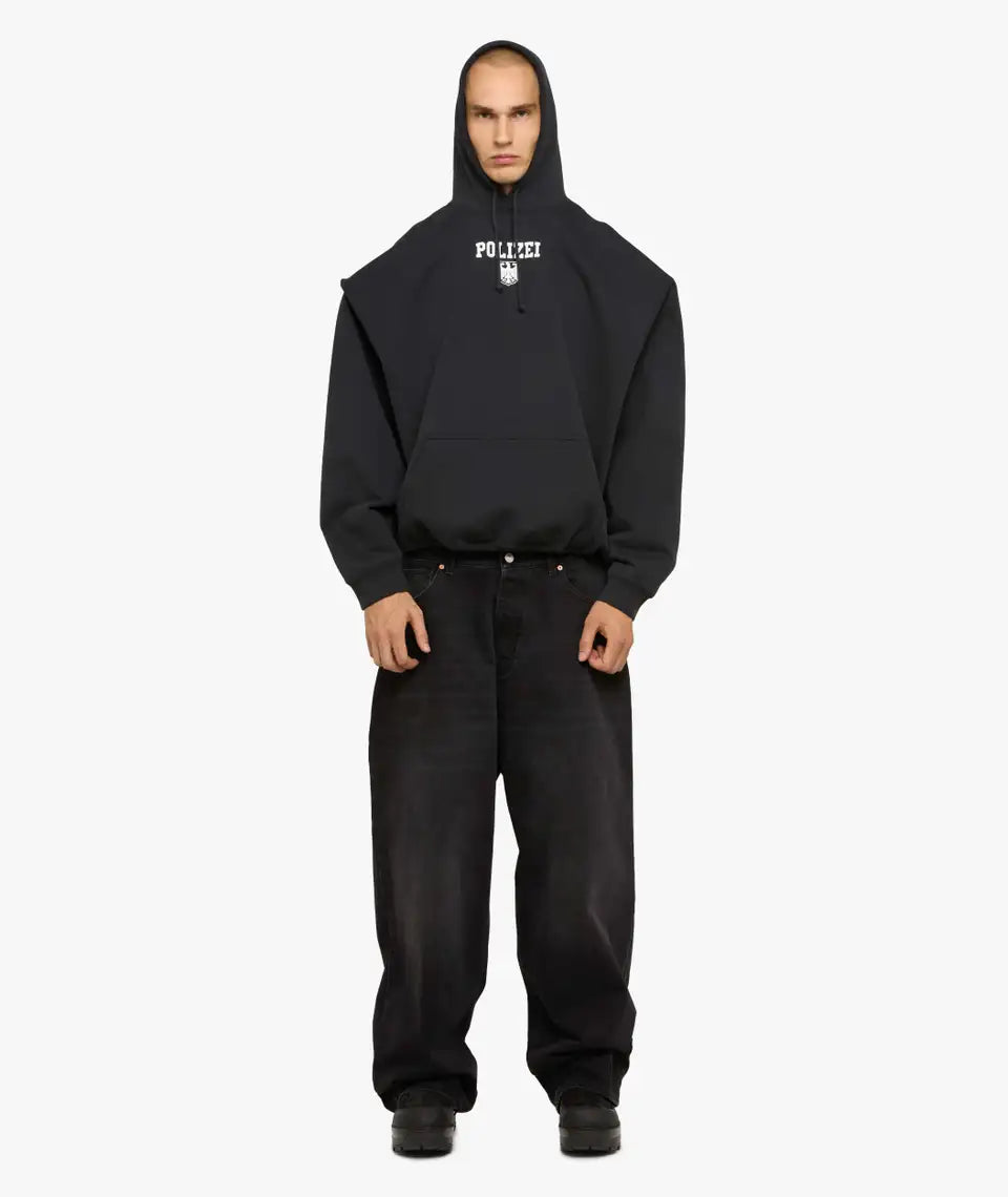 VETEMENTS Polizei Oversized Hoodie - Black