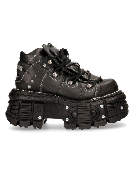 New Rock Boot ANKLE IMPERFECT WITH LACES M-TANK106-C4 Black