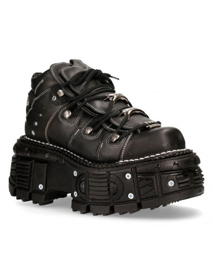 New Rock Boot ANKLE IMPERFECT WITH LACES M-TANK106-C4 Black