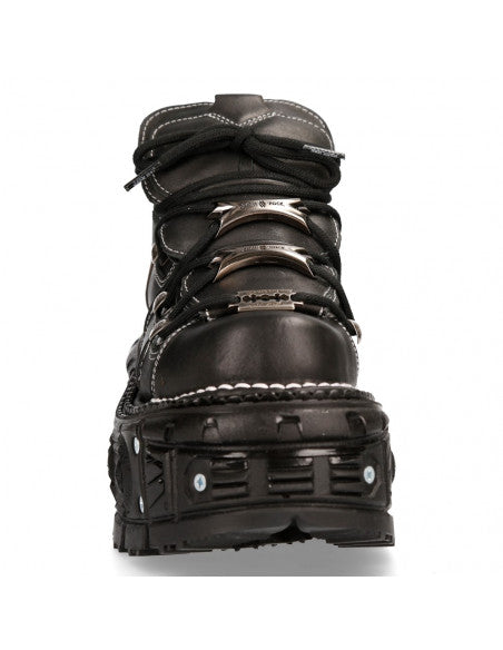 New Rock Boot ANKLE IMPERFECT WITH LACES M-TANK106-C4 Black