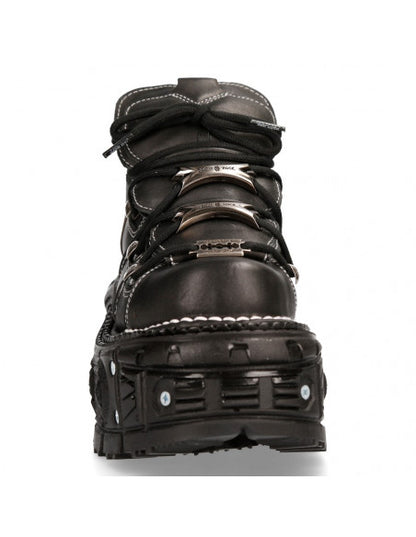 New Rock Boot ANKLE IMPERFECT WITH LACES M-TANK106-C4 Black