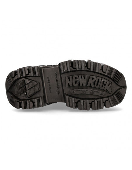 New Rock Boot ANKLE IMPERFECT WITH LACES M-TANK106-C4 Black